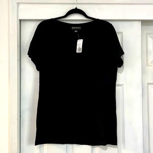 NWT: Black V-neck Tee